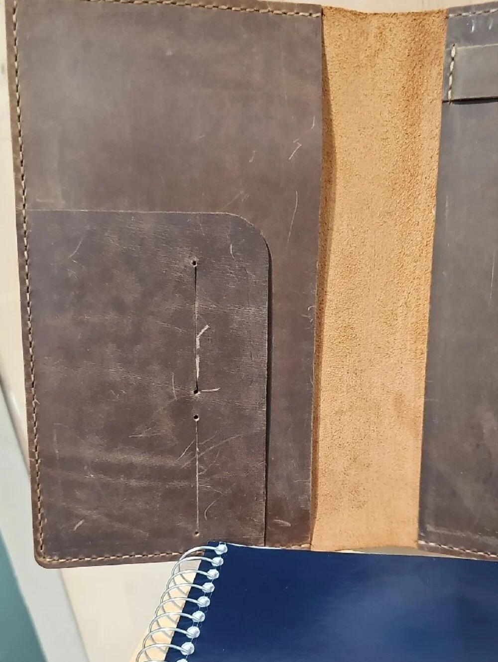 Genuine Leather 8x5 Notebook Snap Journal Cover For Women & Men - Brown